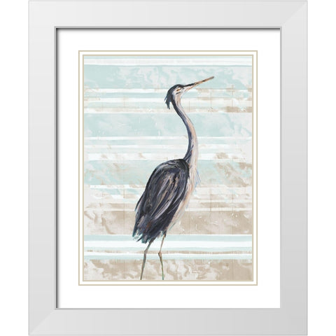 Grey Heron II White Modern Wood Framed Art Print with Double Matting by DeRice, Julie