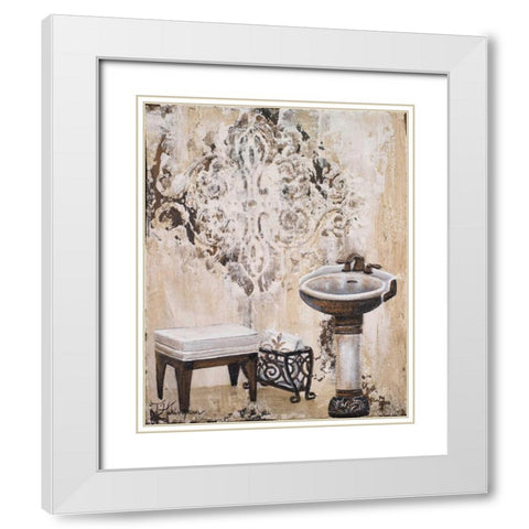 Bronze Bath II White Modern Wood Framed Art Print with Double Matting by Hakimipour, Tiffany