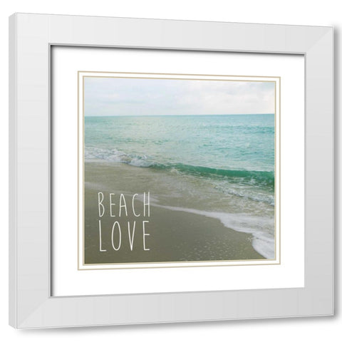 Beach Love White Modern Wood Framed Art Print with Double Matting by Bryant, Susan