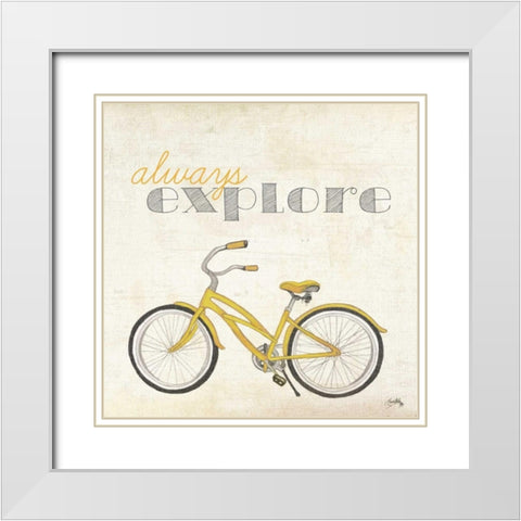 Explore and Adventure I White Modern Wood Framed Art Print with Double Matting by Medley, Elizabeth