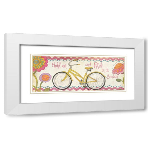 Fun Wheels I White Modern Wood Framed Art Print with Double Matting by Medley, Elizabeth