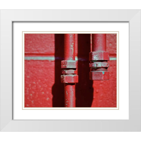 Pipes I White Modern Wood Framed Art Print with Double Matting by Peck, Gail