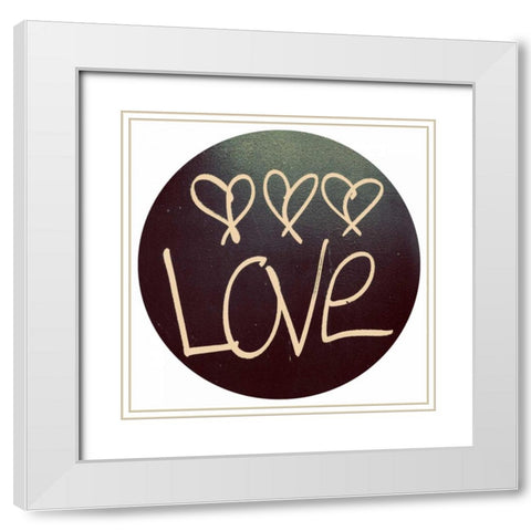 Triple Love and Hope Circle I White Modern Wood Framed Art Print with Double Matting by Peck, Gail