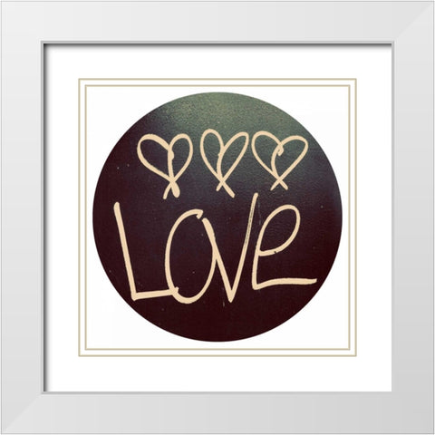 Triple Love and Hope Circle I White Modern Wood Framed Art Print with Double Matting by Peck, Gail