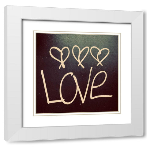 Triple Love and Hope I White Modern Wood Framed Art Print with Double Matting by Peck, Gail