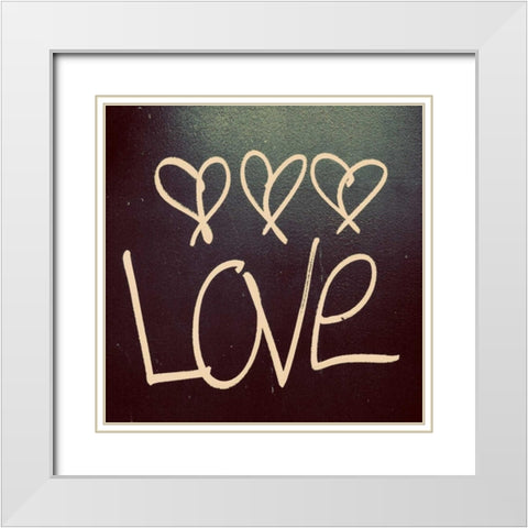 Triple Love and Hope I White Modern Wood Framed Art Print with Double Matting by Peck, Gail