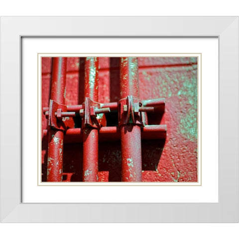 Pipes II White Modern Wood Framed Art Print with Double Matting by Peck, Gail
