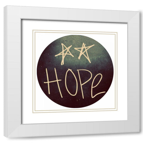Triple Love and Hope Circle II White Modern Wood Framed Art Print with Double Matting by Peck, Gail