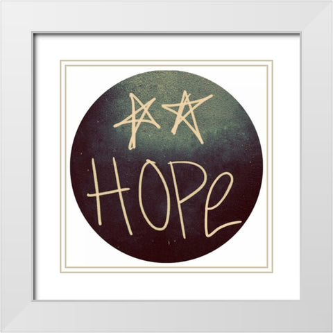 Triple Love and Hope Circle II White Modern Wood Framed Art Print with Double Matting by Peck, Gail