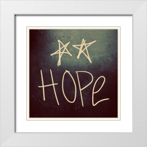Triple Love and Hope II White Modern Wood Framed Art Print with Double Matting by Peck, Gail