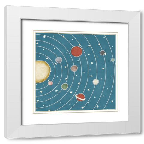 The Complete Solar System White Modern Wood Framed Art Print with Double Matting by Medley, Elizabeth