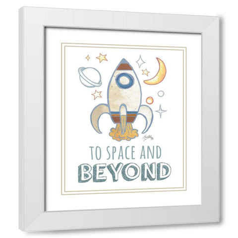 To Space and Beyond White Modern Wood Framed Art Print with Double Matting by Medley, Elizabeth