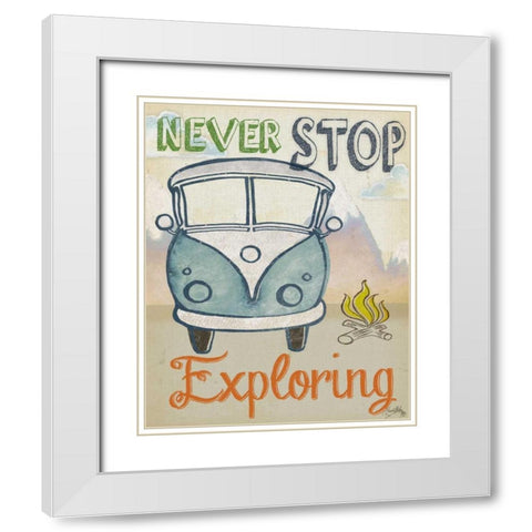 Traveling I White Modern Wood Framed Art Print with Double Matting by Medley, Elizabeth