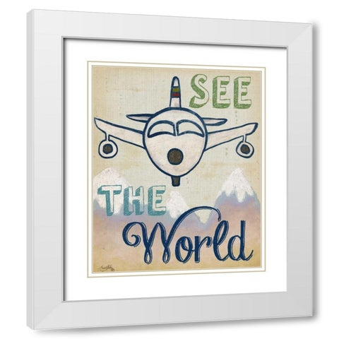 Traveling II White Modern Wood Framed Art Print with Double Matting by Medley, Elizabeth