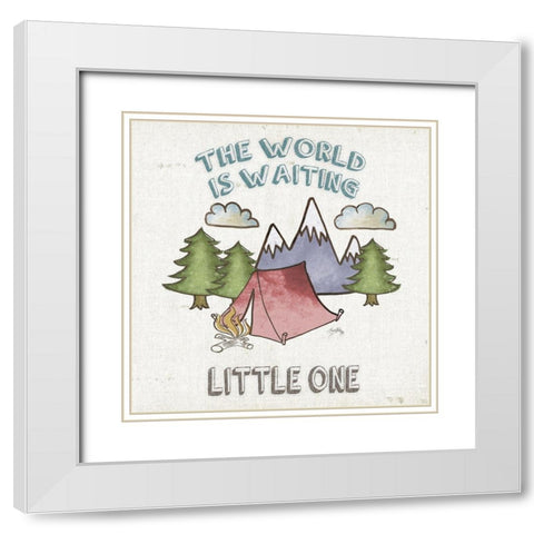 Little One White Modern Wood Framed Art Print with Double Matting by Medley, Elizabeth