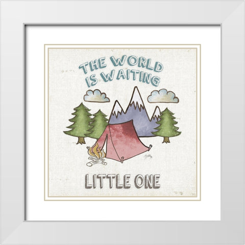 Little One White Modern Wood Framed Art Print with Double Matting by Medley, Elizabeth