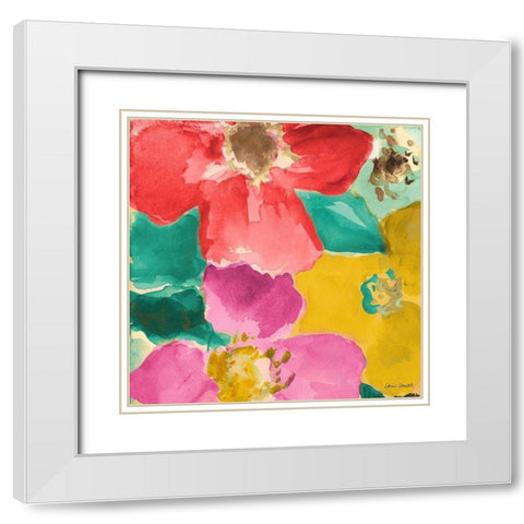 Summer Sonata Square I White Modern Wood Framed Art Print with Double Matting by Loreth, Lanie