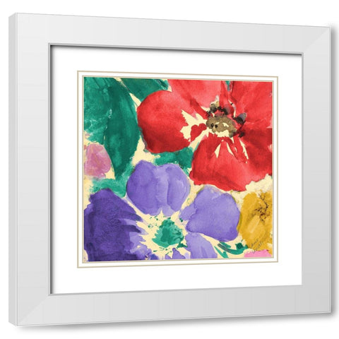 Summer Sonata Square II White Modern Wood Framed Art Print with Double Matting by Loreth, Lanie