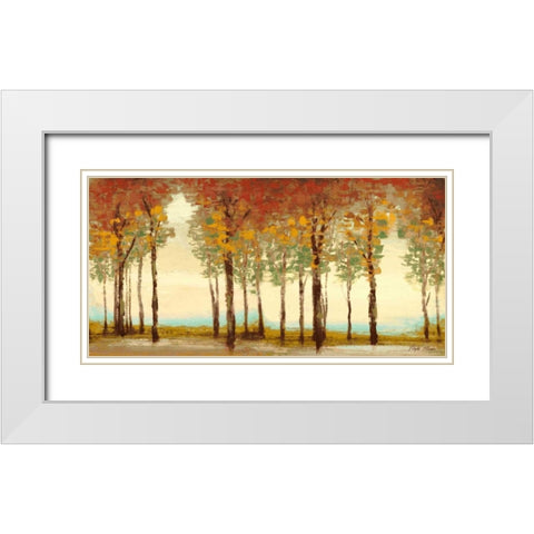 Forest Panel White Modern Wood Framed Art Print with Double Matting by Marcon, Michael