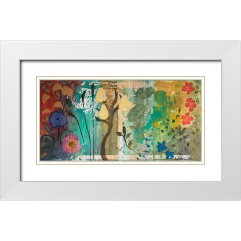 Rhapsody White Modern Wood Framed Art Print with Double Matting by Maria, Robin
