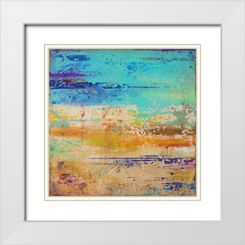 Abstract Multicolored White Modern Wood Framed Art Print with Double Matting by Pinto, Patricia