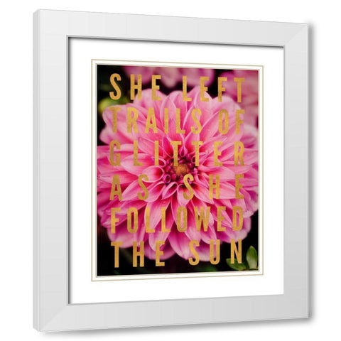 Glittery Flower I White Modern Wood Framed Art Print with Double Matting by Bryant, Susan