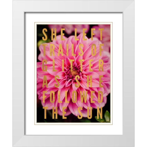 Glittery Flower I White Modern Wood Framed Art Print with Double Matting by Bryant, Susan