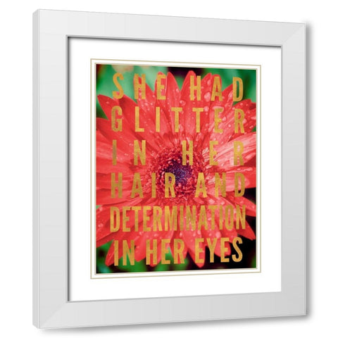Glittery Flower II White Modern Wood Framed Art Print with Double Matting by Bryant, Susan