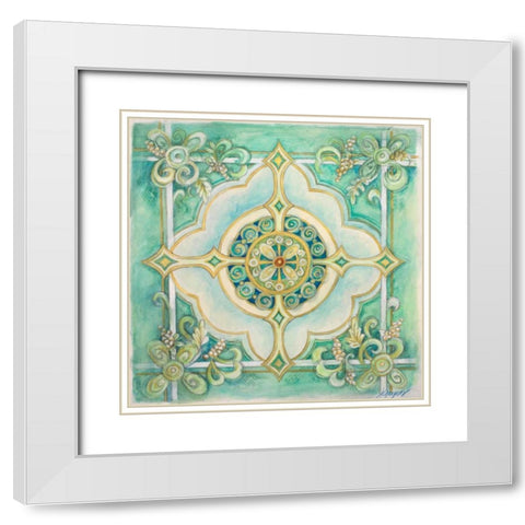 French Medallion IV White Modern Wood Framed Art Print with Double Matting by Gaynor, Janice