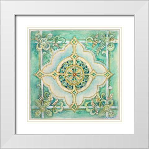 French Medallion IV White Modern Wood Framed Art Print with Double Matting by Gaynor, Janice