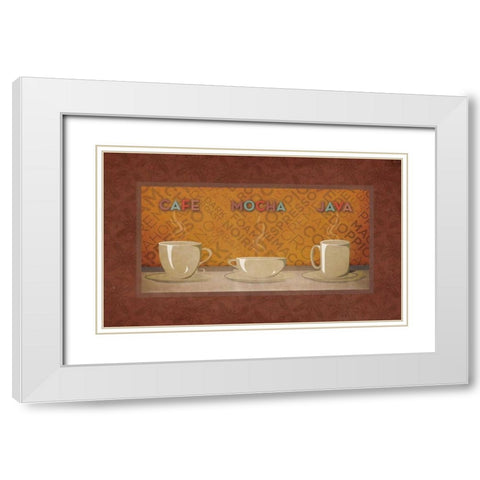 Coffee Selection White Modern Wood Framed Art Print with Double Matting by SD Graphics Studio
