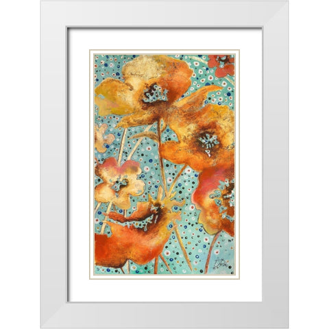 Giardino Dorato I White Modern Wood Framed Art Print with Double Matting by Pinto, Patricia