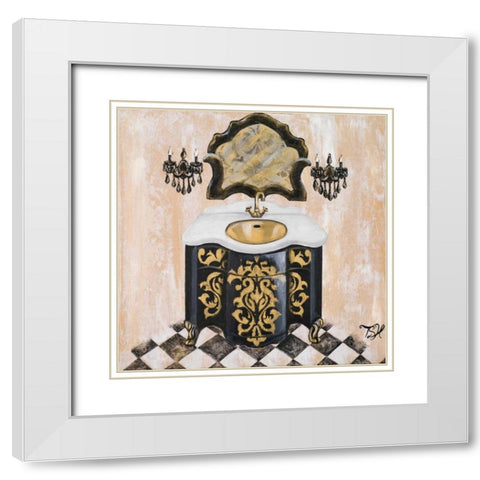 Opulance Bath I White Modern Wood Framed Art Print with Double Matting by Hakimipour, Tiffany