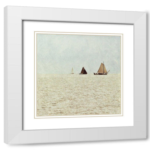 Sail Boats II White Modern Wood Framed Art Print with Double Matting by Mansfield, Kathy
