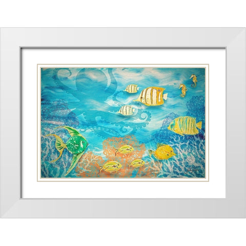 Under the Sea White Modern Wood Framed Art Print with Double Matting by DeRice, Julie