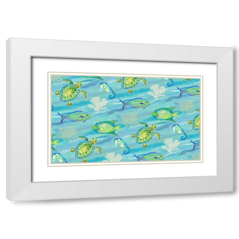 Sealife Rectangle I White Modern Wood Framed Art Print with Double Matting by DeRice, Julie