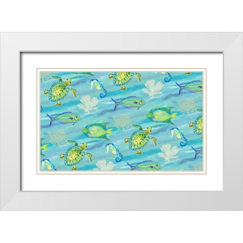 Sealife Rectangle I White Modern Wood Framed Art Print with Double Matting by DeRice, Julie