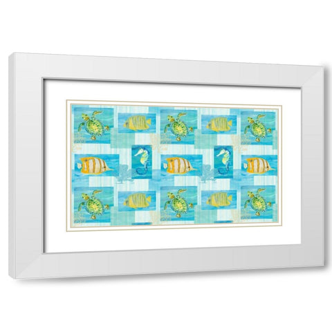 Sealife Rectangle II White Modern Wood Framed Art Print with Double Matting by DeRice, Julie