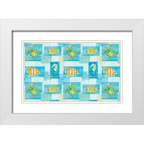 Sealife Rectangle II White Modern Wood Framed Art Print with Double Matting by DeRice, Julie