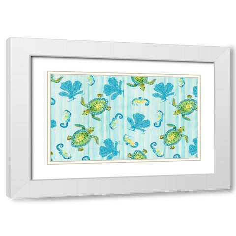 Sealife Rectangle III White Modern Wood Framed Art Print with Double Matting by DeRice, Julie