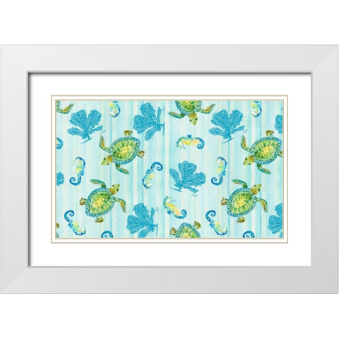 Sealife Rectangle III White Modern Wood Framed Art Print with Double Matting by DeRice, Julie