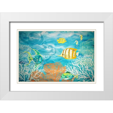 Under the Sea White Modern Wood Framed Art Print with Double Matting by DeRice, Julie