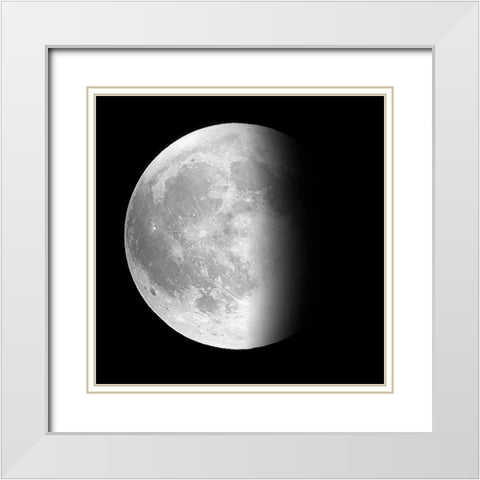Moon Phase II White Modern Wood Framed Art Print with Double Matting by Peck, Gail
