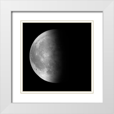 Moon Phase III White Modern Wood Framed Art Print with Double Matting by Peck, Gail