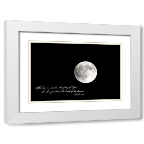 Full Moon White Modern Wood Framed Art Print with Double Matting by Peck, Gail