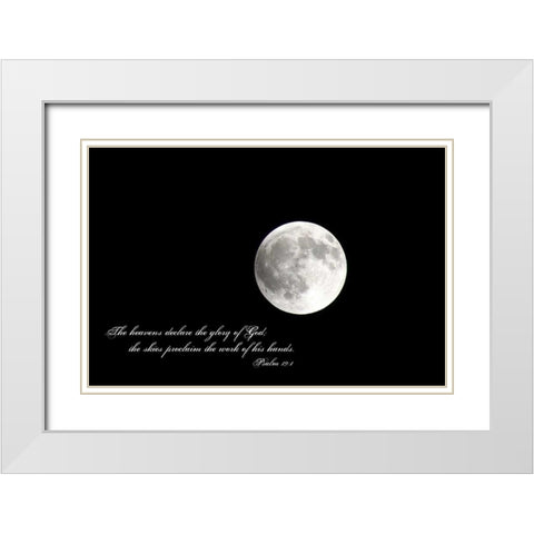 Full Moon White Modern Wood Framed Art Print with Double Matting by Peck, Gail