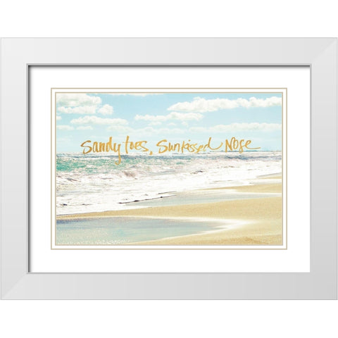 Sandy Toes, Sunkissed Nose White Modern Wood Framed Art Print with Double Matting by Nawrocke, Bruce