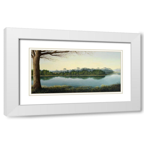 Peaceful Afternoon White Modern Wood Framed Art Print with Double Matting by Nawrocke, Bruce