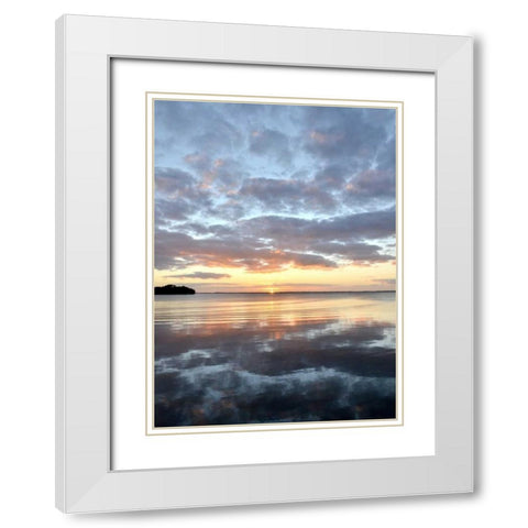 Lake Eustis Sunset White Modern Wood Framed Art Print with Double Matting by Nawrocke, Bruce