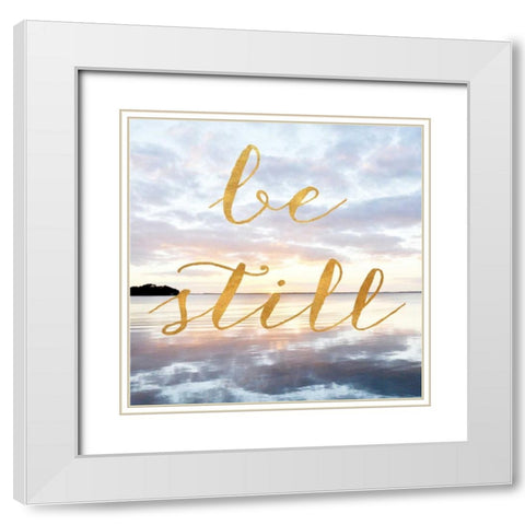 Be Still White Modern Wood Framed Art Print with Double Matting by Nawrocke, Bruce